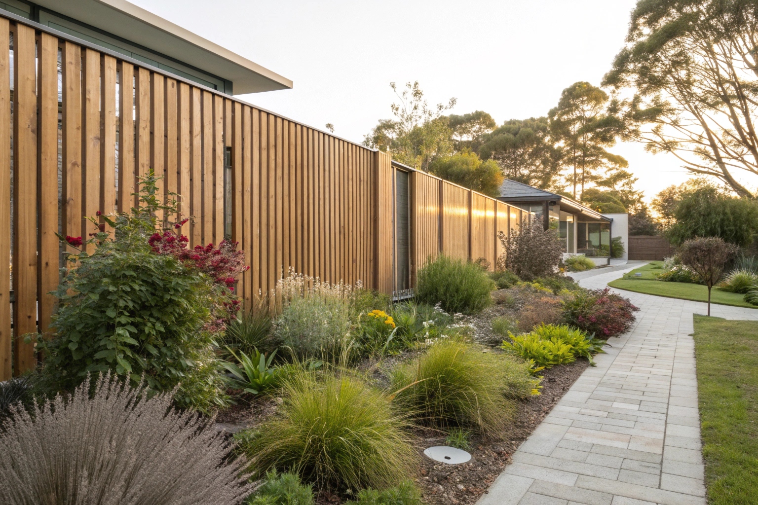 Timber privacy screen installation in Hobart residential garden
